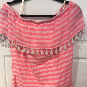 Womens Sail to Sable Crinkle Cotton Off-Should Top